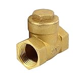 uxcell 水ゲートシングル方向弁 1.27cm 19mm メススレッド径 デュアルポート 真鍮