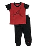 Air Jordan Infant BoysメッシュTシャツとパンツセットブラック/レッドサイズ18ヶ月