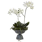 Nearly Natural 4854 Dendrobium Orchid with Metal Vase, Mini [並行輸入品]