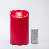 brucech発光体LED Flameless Candle withリモート&タイマー含ま、バニラワックス、パーティー、結婚式装飾、3.5 " dx5 " ( Gules )
