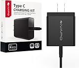 iVAPO ニンテンドースイッチ用電源アダプター Type C AC充電器 Type-Cケーブル タイプCアダプター ケーブルセット 1m 両面挿入 データ転送 小型 ブラック Nintendo Switch (2017) /Nexus 5X/Nexus 6P/Xperia XZ/Xperia Z5/LG 5X/LG G5/Google Pixel/NOKIA N1/ゲーム機などのUSB-C機器対応