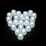 24 PCS 5 Color LED Electronic Candle Light Tea light Mood Light for Wedding Party Club Decor (White)