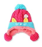 Honey baby 子供 ベビー 赤ちゃん ニット帽 帽子 ニットキャップ ニット帽 猫柄 女の子 男の子 赤ちゃん キッズ 子供用 防寒　出産祝いや、お誕生日 プレゼント 贈り物 冬 (バラ色)