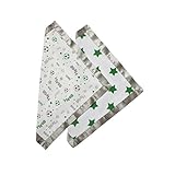 Bacati Soccer Muslin 2 Piece Security Blankets, Green/Grey by Bacati