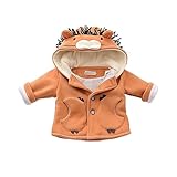 Pojour ベビー服 子供服 男の子 女の子 冬秋 防寒 厚いコート 可愛い虎コート 厚手 長袖 暖かいジャケット ベビールームウェア 普段着 カジュアル 旅行 記念日 プレゼント オレンジ