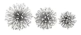 デコ79 44593 Iron Star Orb Sculpturesのセット3、シルバー