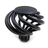 SODIAL(R) レトロアンティークブラックグリップハンドルキャビネット　バスルーム食器棚引き出し　ドアバードケージプルノブ