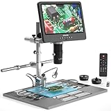 JL249MS Plus 3レンズ 10.1インチ HDMI はんだ付けデジタル顕微鏡 スクリーンはんだ付けステーション付き 2000X 電子はんだ付け顕微鏡カメラ 修理用ブームアームスタンド付き 2160P Video Rrevord