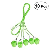 OUNONA 歯ケース　乳歯ケース　赤ちゃん　記念　プラスチック　ロープ付き　乳歯入れ　プレゼント　お出産祝い　保存ボックス　子供の成長の証　幸せな思い出　10個（緑）