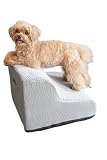 AP LAB 犬 ペット階段 ペット用ステップ 小型犬 [シニア犬に優しい] ペットスロープ付き階段 段差解消 滑り止め付き 犬用スロープ（グレー 2段）