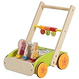 不二貿易 木製 手押し車 アニマル (ベビーウォーカー よちよち歩き カタカタ 玩具) 84290