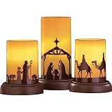 LED Flameless Nativity Candles - Set of 3 by Collections Etc