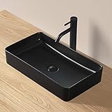 【JOMOWN限定排水セット付き】 おしゃれ 洗面ボウル 大型 洗面ボール 洗面台 置き型 陶器製 手洗いボウル 洗面鉢 605*355*110mm （長方形）