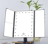 Folded Potable Lighted Vanity Mirror Cosmeticミラー24 LEDライト、スマートタッチスクリーンメイクアップミラーと3 x / 2 x / 1 x倍率、2つ