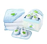 Baby Aspen, Finley the Frog Four-Piece Bathtime Gift Set, Blue, 0-6 Months by Baby Aspen [並行輸入品]