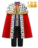 [ReliBeauty] 王様 王子様 コスプレ ハロウィン 仮装 子供 男の子 キング プリンス コスチューム 戴冠式 衣装 マント 王冠 セット 140