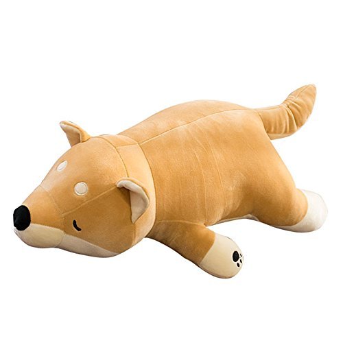 Arie(アーリエ) モチモチ シリコン綿 アニマルクッション 豆柴抱き枕 58cm ベージュ