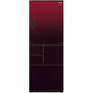 シャープ SHARP プラズマクラスター冷蔵庫(幅68.5cm) 502L ガラスドア/電動どっちもドア(両開き) メガフリーザー 5ドア グラデーションレッド SJ-WX50E-R