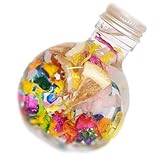 【決算大セール！】プリザーブドフラワーとドライフルーツのレインボーハーバリウム (レインボーレモン)