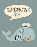 Oopsy Daisy Fine Art for Kids Anchors Away Mr。Whaleキャンバス壁アートby Amy Blay 14 x 18" NB21815