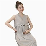 マタニティ ワンピース 産前 産後 対応 妊婦服 授乳服 春 夏 ワンピース 無地 コットン オシャレ ゆったり 授乳口付き マタニティ ポケット (M)