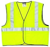 Class 2 Safety Vest, Fluorescent Lime w/Silver Stripe, Polyester, Large (並行輸入品)