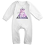 可愛い ベビー フォール アウト ボーイ クラウンロゴ 半袖ロンパース コットン White Size 24 Months