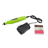 enshey Electricネイルファイルネイルアートドリルキットファイル指つま先PolishバッファペディキュアマニキュアサロンAcrylicsツール電気ペン形状6研磨ビット、電源アダプタで個人使