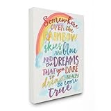 The Kids Room by Stupell "Somewhere Over The Rainbow with Rainbow Stretched" Canvas Wall Art [並行輸入品]