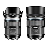 SIRUI Sniper 16mm、75mm オートフォーカスレンズセット、F1.2 広角 APS-C カメラレンズ、X-T4、X-T5、X-H1、X-H2/H2S、X-T3、X-T30、X-S10 用 (X マウント、ブラック)