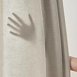 Topfinel レースカーテン リネン風 透けない 198cm丈 2枚組 ウッドカラー カーテン レース 外から見えにくい 遮像 UVカット 半遮光 断熱 保温 省工ネ 通気 洗える フック付き