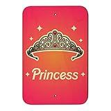 プリンセスクラウンティアラピンク背景ホームビジネスオフィスSign 6" x 9" SIGN.WOOD.9X6.Z000153_8