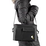 Gugutogoベビーカー バッグ ドリンクホルダー 多機能小物入れ 収納 オーガナイザー ポーチ ジッパーポケット 黒