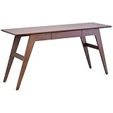 デスク 天然木 北欧風 ウォルナット材 PCデスク パソコンデスク 書斎机 引出 勉強机 木製 幅150cm LS-892