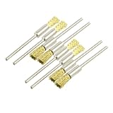 uxcell　 軸付き砥石　4ペア　ゴールド　直径2.4mm　回転金型　研磨道具　真鍮　ワイヤ　鉛筆ブラシ