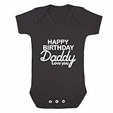 BullshirtのHAPPY誕生日Daddyブラック半袖Babygrow カラー: ブラック