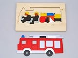 GEORGE LUCK（イギリス） 木製2重パズル W消防車【GL61】
