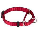 Hyhug マーティンゲール式 犬用首輪 バックル無し 耐久で丈夫なナイロン 多色 調節可能な訓練用首輪であり、小型犬、中型犬、大型犬に適用されるペット用品(スモール, レッド)