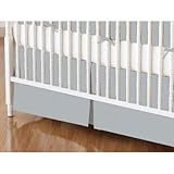 SheetWorld - Crib Skirt (28 x 52) - Solid Grey Woven - Made In USA by sheetworld