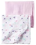 Carter's Baby Girls Cotton Muslin Swaddle Blankets 35x 35 Butterfly by Carter's