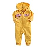 [Vaenait Baby]100%綿ベビー服ロンパースつなぎ肌着カバーオールフード付きLovely girl Yellow 12-18