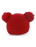 (ベストギフト）Bestgift ベビー ウール ニット帽子 レッド フリーサイズ