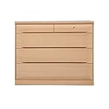 ローチェスト 完成品 木製 北欧風 幅120cm4段 ブラウン ナチュラル (ナチュラル)