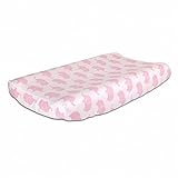 Pink Elephant Print Cotton Changing Pad Cover by The Peanut Shell by The Peanut Shell