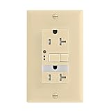 Eaton GFCI Self-Test 20A -125V Tamper Resistant Duplex Receptacle with Nightlight & Standard Size Wa