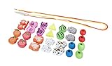【KUENTAI】フルーツ 果物 アルファベット 数字 計算 糸引き ピースゲーム 雑貨 おもちゃ キッズ ひもとおし 知育玩具 積み木 木製 ひも通し (フルーツ)
