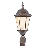 Livex Lighting 7563-50 Outdoor Post with Iced Champagne Glass Shades, Moroccan Gold [並行輸入品]