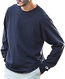 [チャンピオン] ロングスリーブTシャツ メンズ ワンポイントロゴ ベーシック 長袖 Tシャツ L ネイビー
