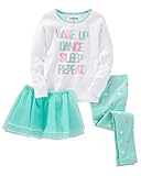 OshKosh女の子" Wake Upダンススリープ繰り返し」3ピースチュチュコットンパジャマグリーン カラー: マルチカラー