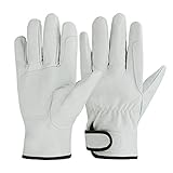 豚革補強手袋　作業革手袋　マジック式グローブ (Ｍ)